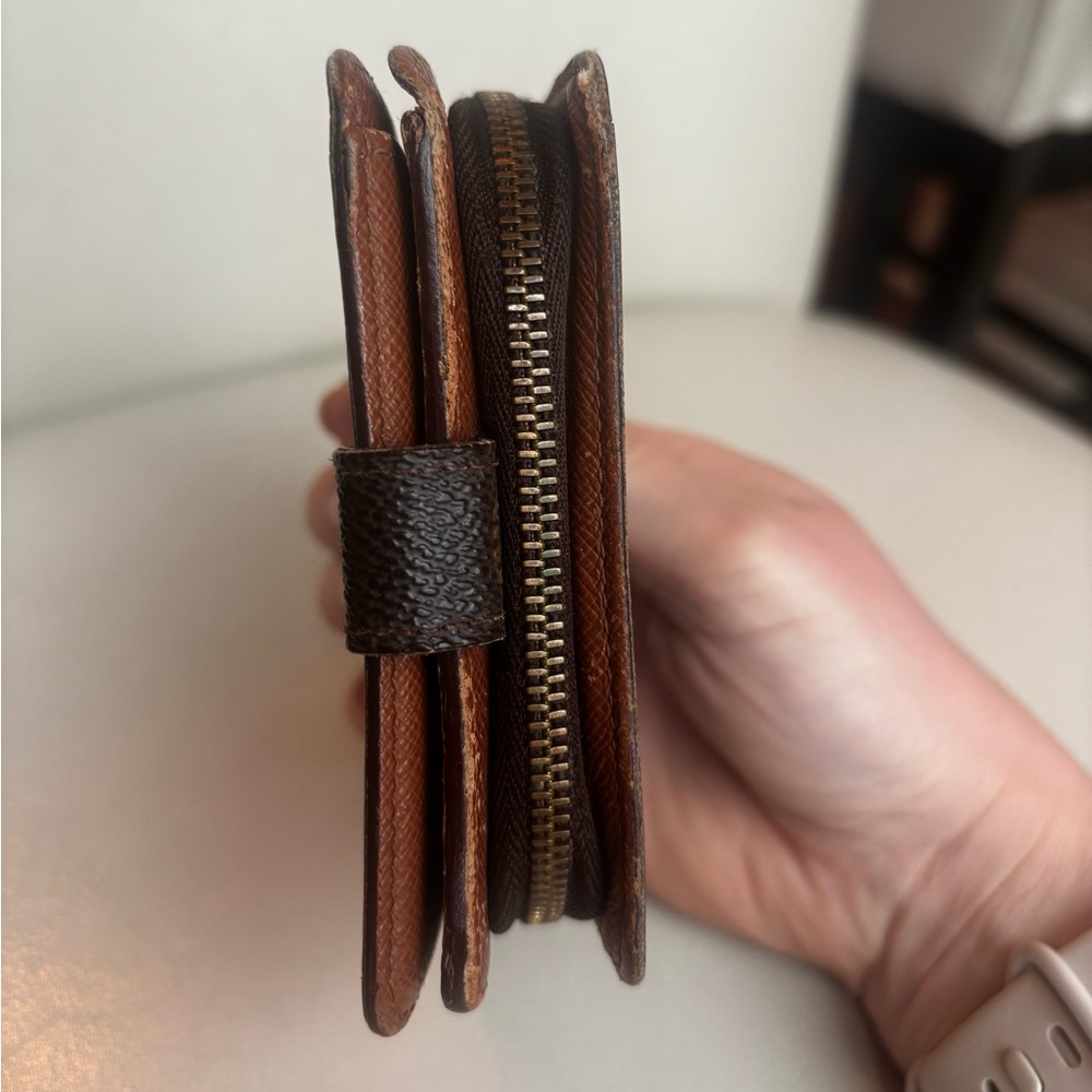 Vintage Louis Vuitton Brown Monogram Small Zip Wallet Authenic - Picture 4 of 9